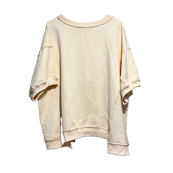 Fantastic Fawn  Yeehaw Cowboy Hat Oversized Top Cream Large Short Sleeve Y2K - Picture 3 of 8